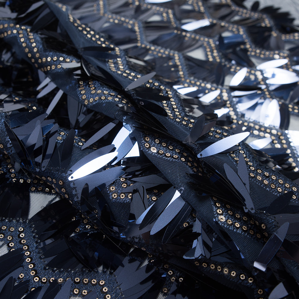Fringe Sequin Fabric - Navy Chevrons - Joann Fabrics