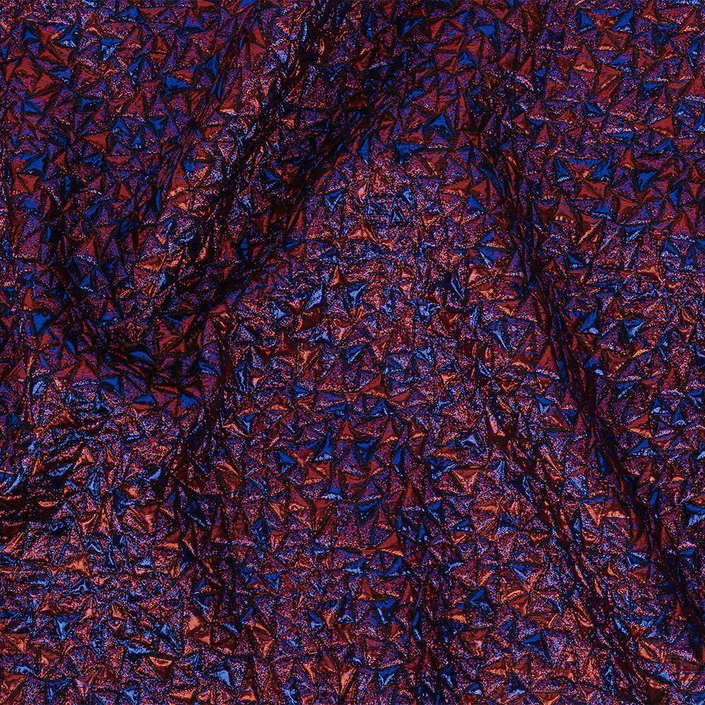 Mood Exclusive Metallic Royal Blue and Red Tactile Triangles Luxury Brocade - Joann Fabrics
