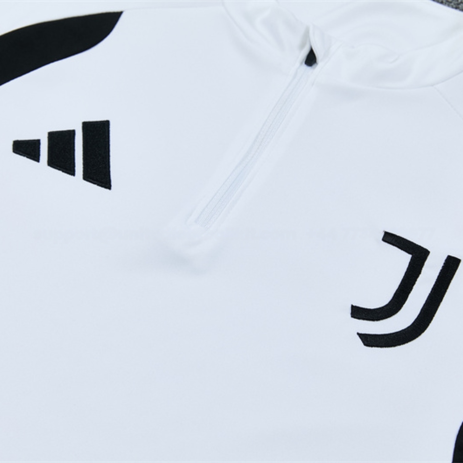 Juventus 26-27 Kids Long Sleeve Training Set - White Top & Black Pants - UnitedFutballJersey