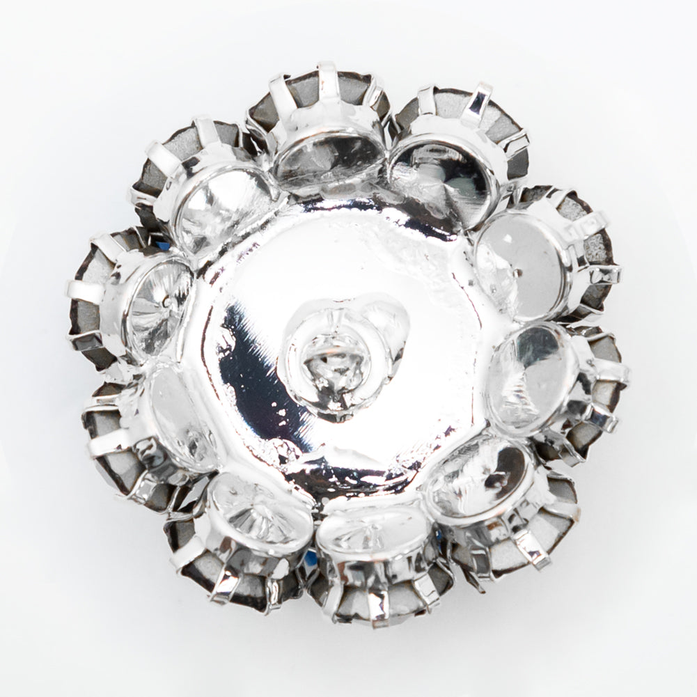 Italian Silver, Black and Crystal Rhinestone Button - 50L/32mm - Joann Fabrics