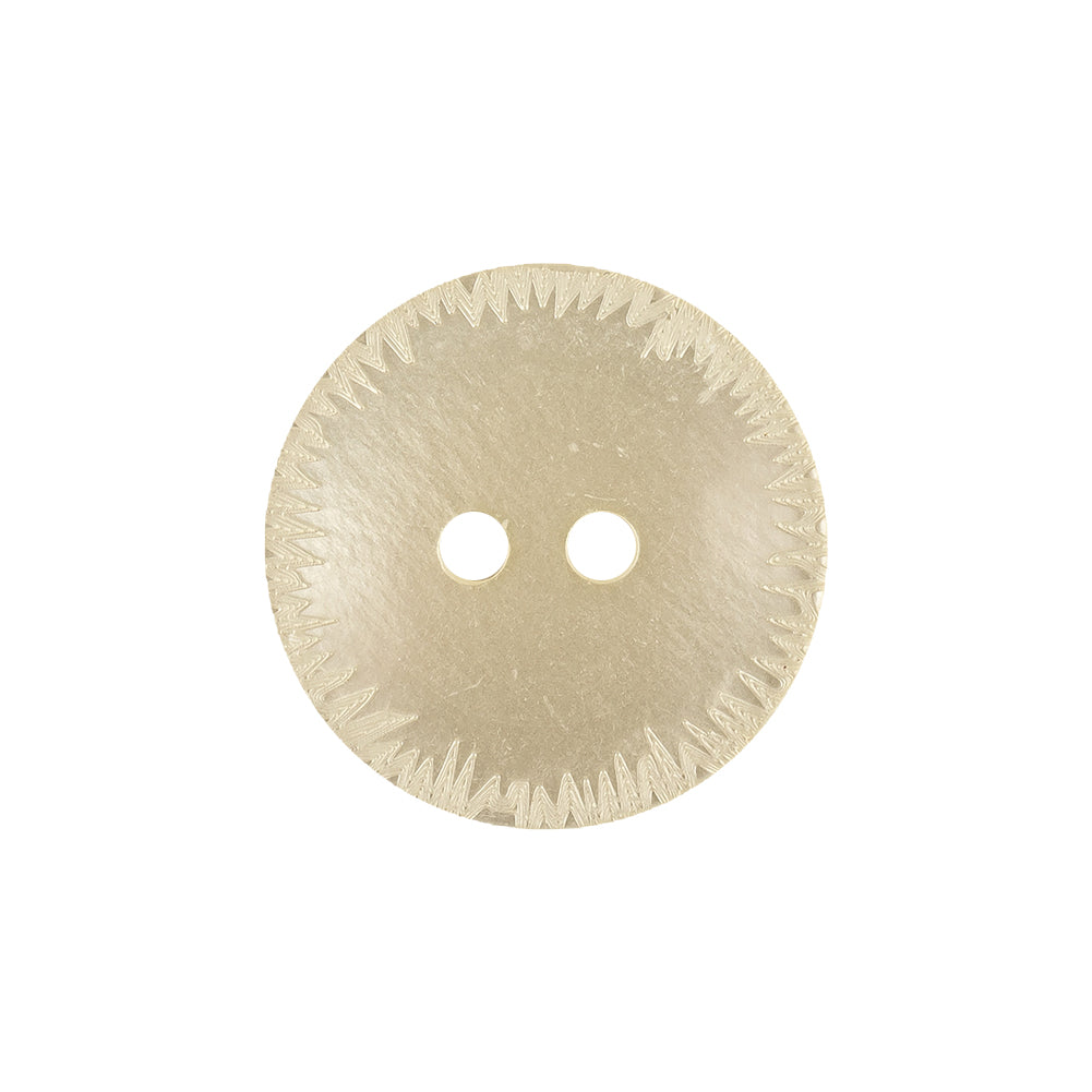 Barely Yellow Tinted Abstract 2-Hole Button with Saw Toothed Etchings - 33L/21mm - Joann Fabrics