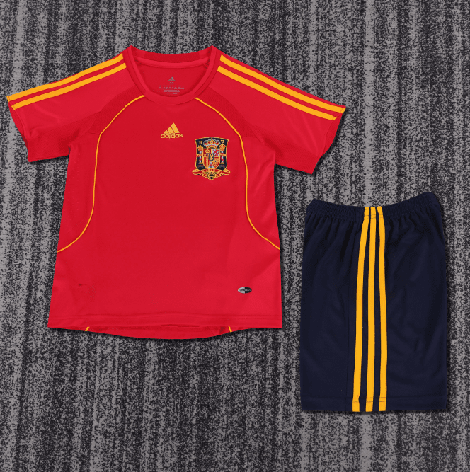 2008 Retro Spain Home Football Shirt 1:1 Thai Quality Kids Size
