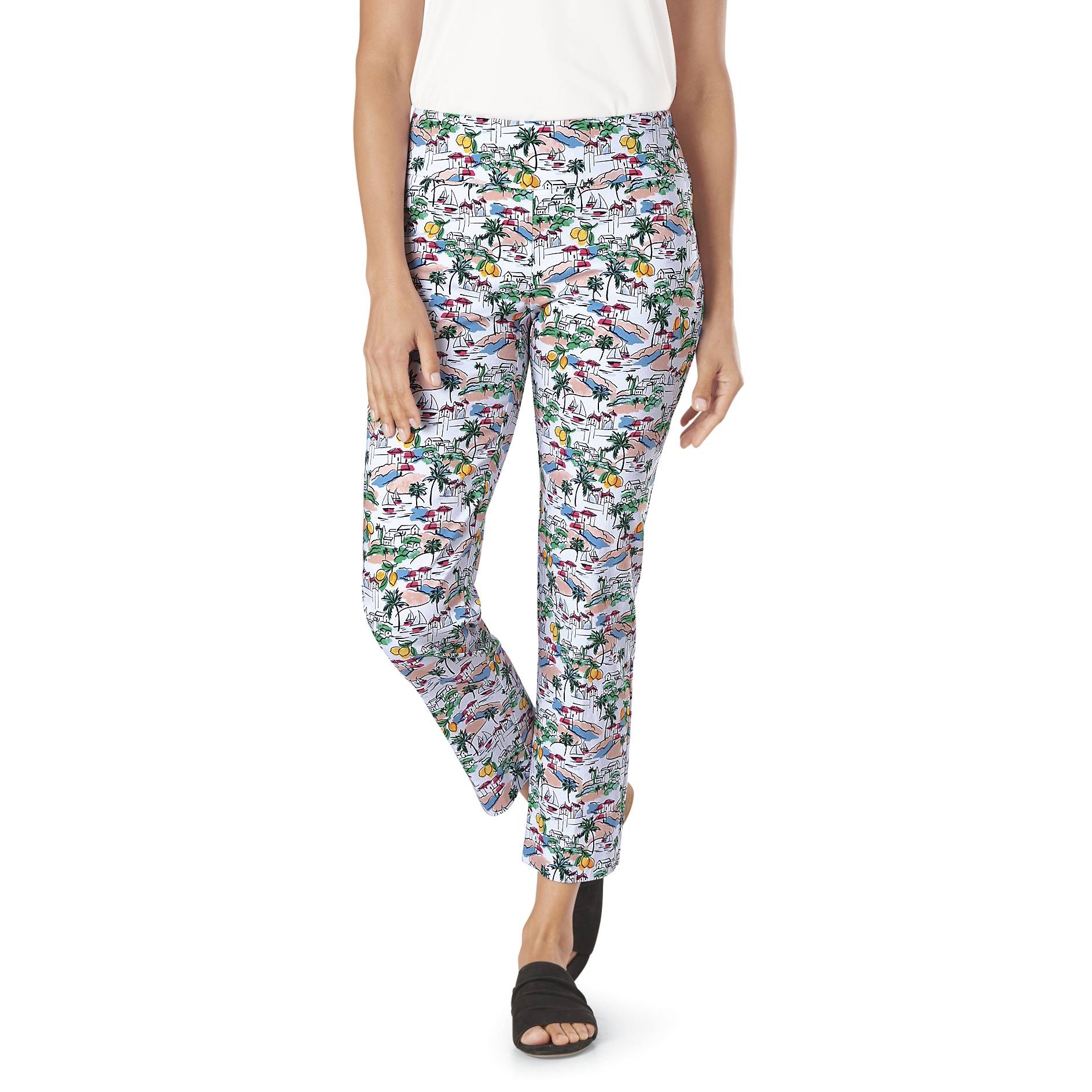 Misses Scenic Pull-On Ankle Pants, Tummy Control, Wide Waistband - Northstyle Catalog