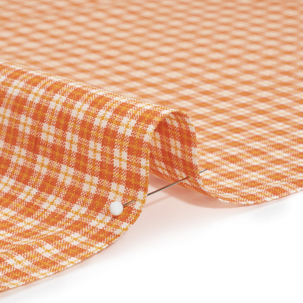 Orange, Yellow and White Plaid Medium Weight Linen Woven - Joann Fabrics