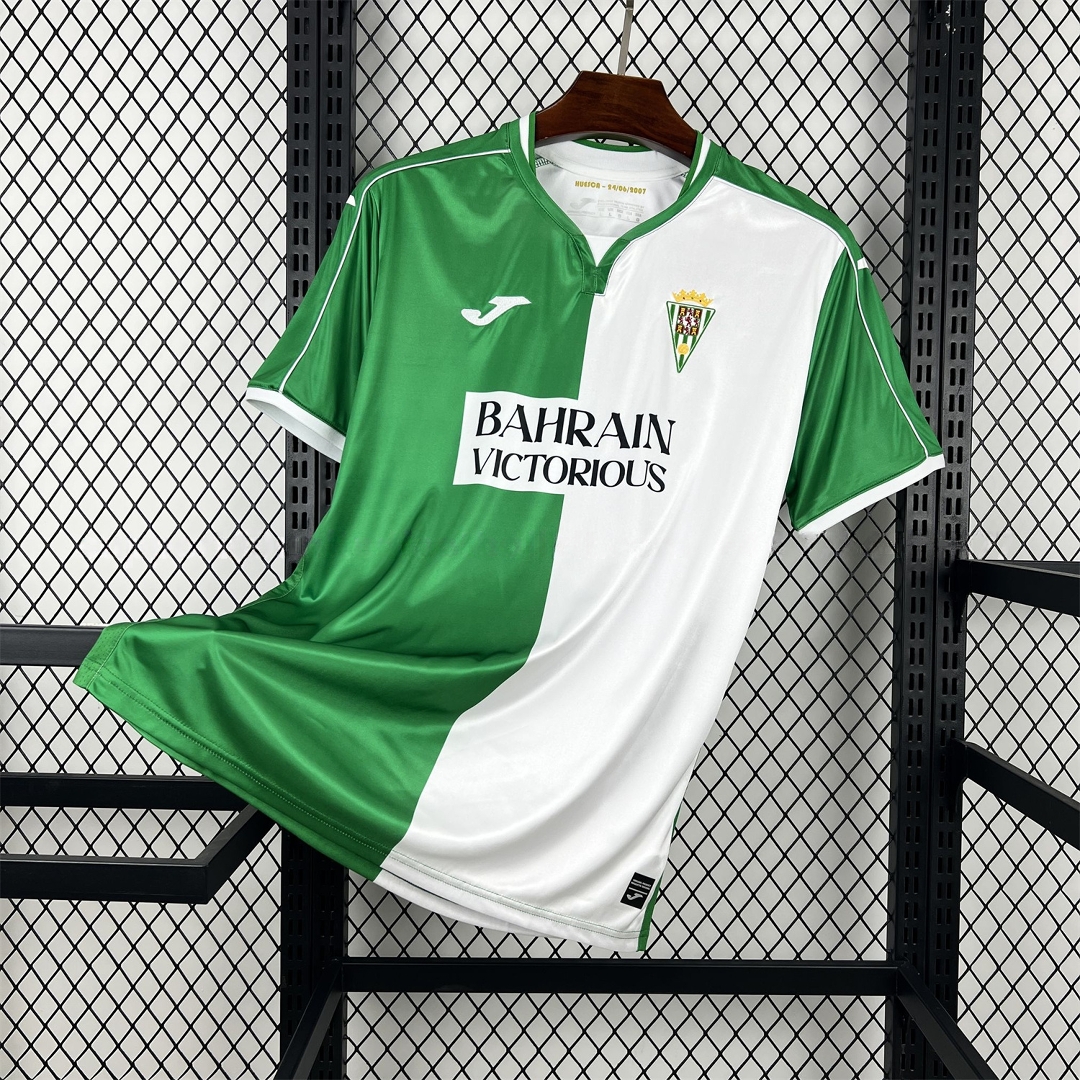 Cordoba 25-26 Retro Style Green And White Half Jersey - Fans Version - UnitedFutballJersey