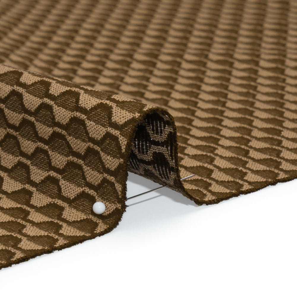 Honeycomb Stripes Recycled Polyester and Cotton Drapery Jacquard - Brass - British Imported - Joann Fabrics