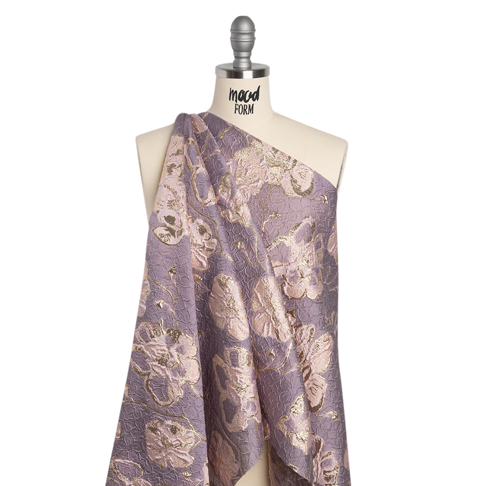 Metallic Brocade - Lilac, Baby Pink and Gold Flowers on Flowers - Joann Fabrics