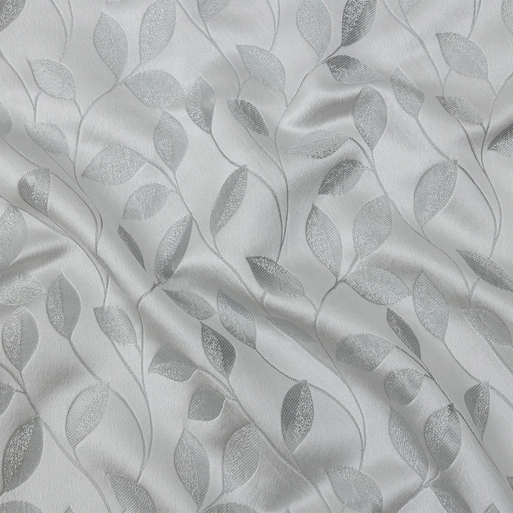 Satin-Faced Jacquard - Platinum Foliage - British Imported - Joann Fabrics
