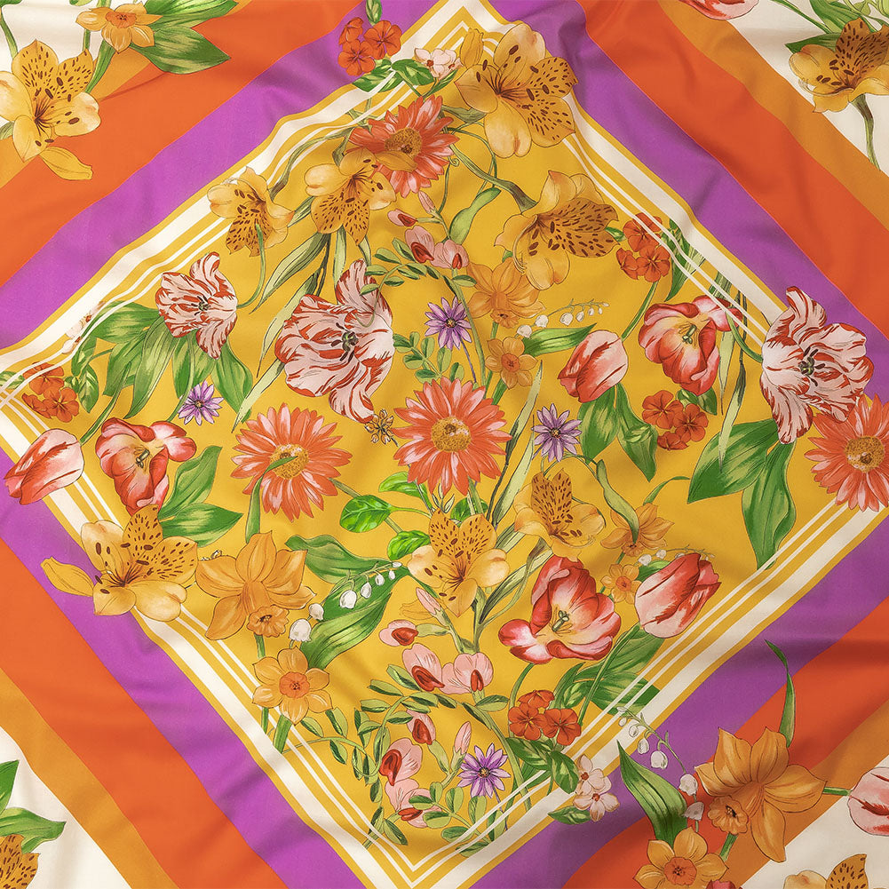 Cotton Voile - Orange and Pink Floral - Golden Garden Print - Mood Exclusive Citrus Collection - Joann Fabrics