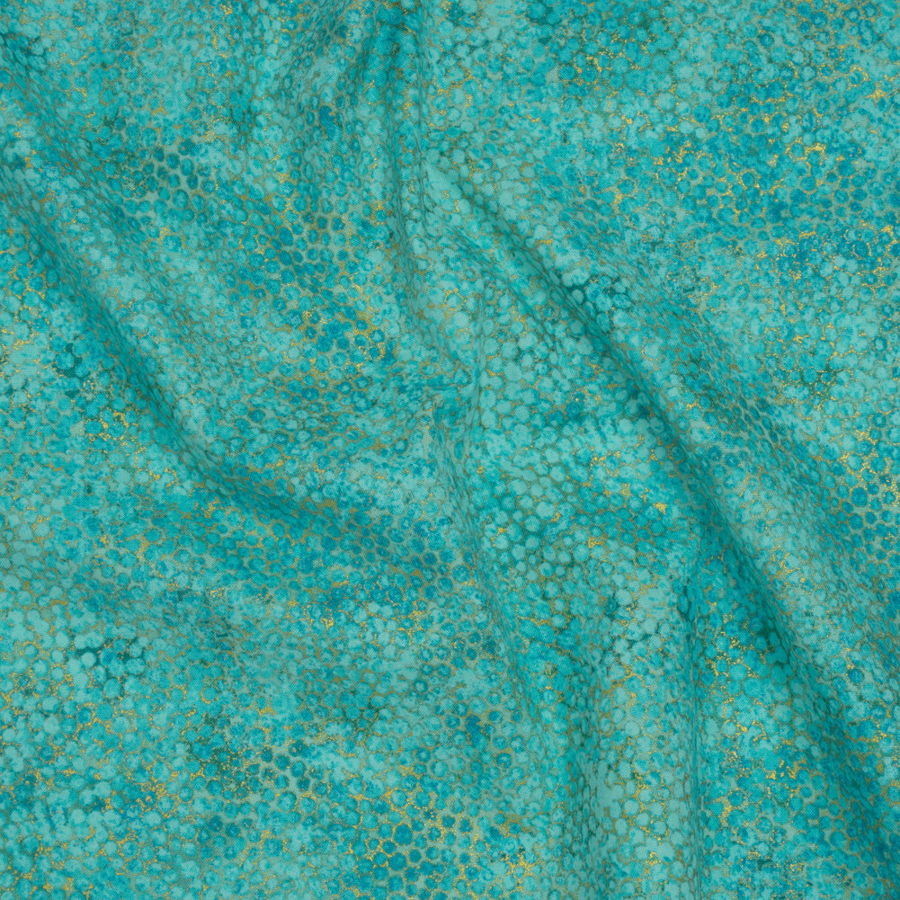 Metallic Printed Quilting Cotton by Northcott - Lagoon Pebbles - Shimmer Collection - Joann Fabrics