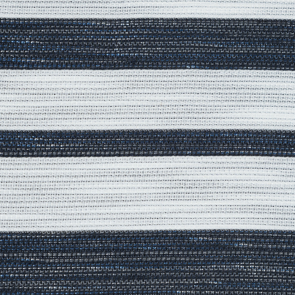 White Woven with Luminous Navy Barcode Stripes - Joann Fabrics