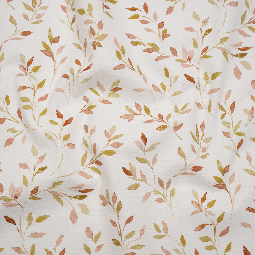 Printed Cotton Canvas - Sienna Leafy Stems - British Imported - Joann Fabrics