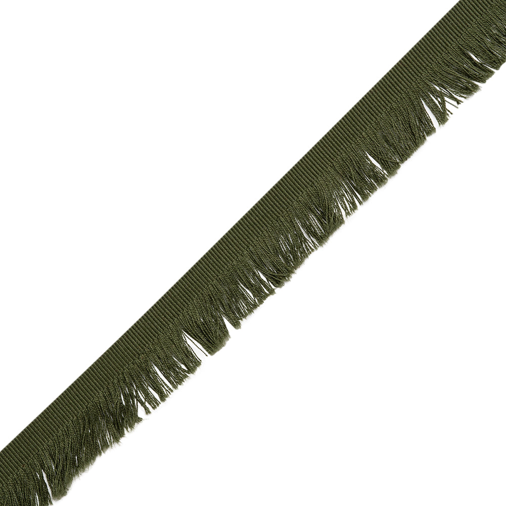 Cotton Grosgrain Ribbon with Fringe Made in Italy - 0.875