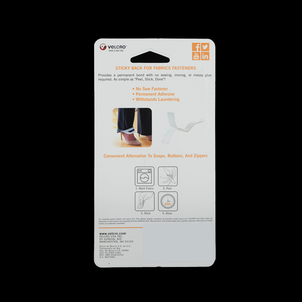 White Sticky Back VELCRO&reg; Tape - 24