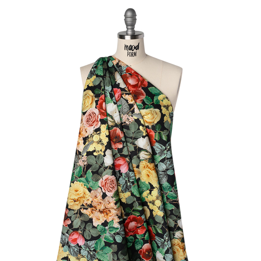 Brushed Cotton Woven - Red, Green and Yellow Photorealistic Florals - Mood Exclusive Botanica Viva Print - Joann Fabrics