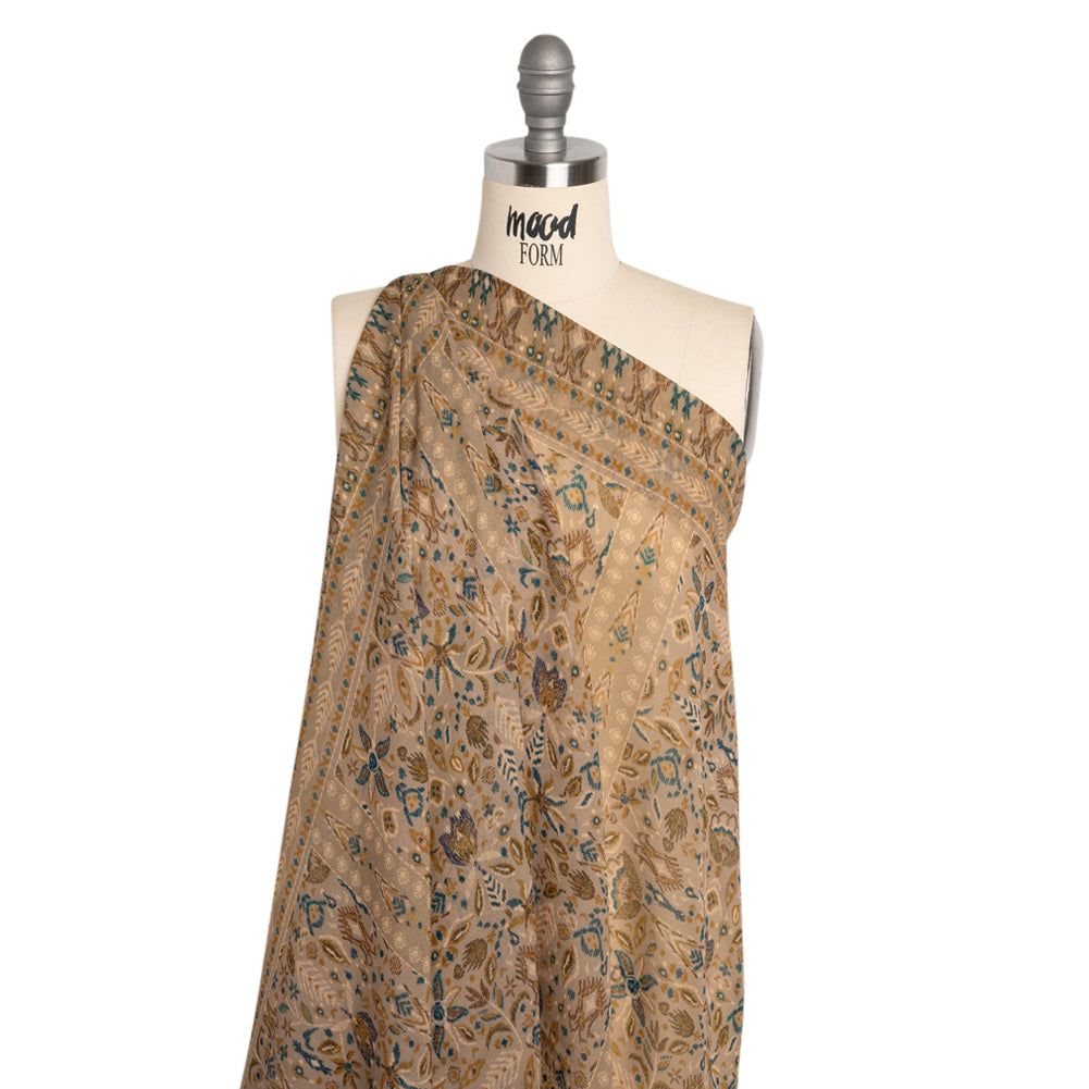 Mood Exclusive Beige My Embroidered Life Viscose Chiffon Panel - Joann Fabrics