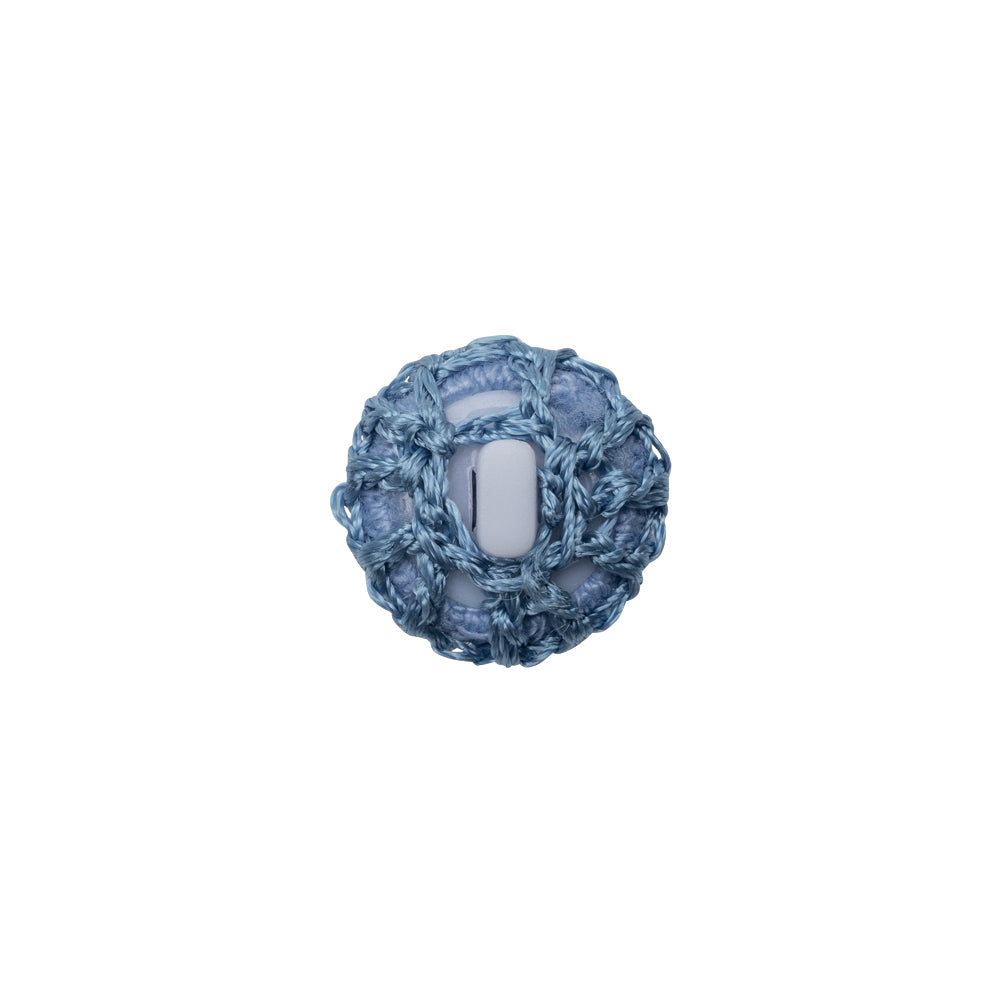 French Blue Crochet Fabric Covered Shank Back Button - 20L/12.5mm - Joann Fabrics