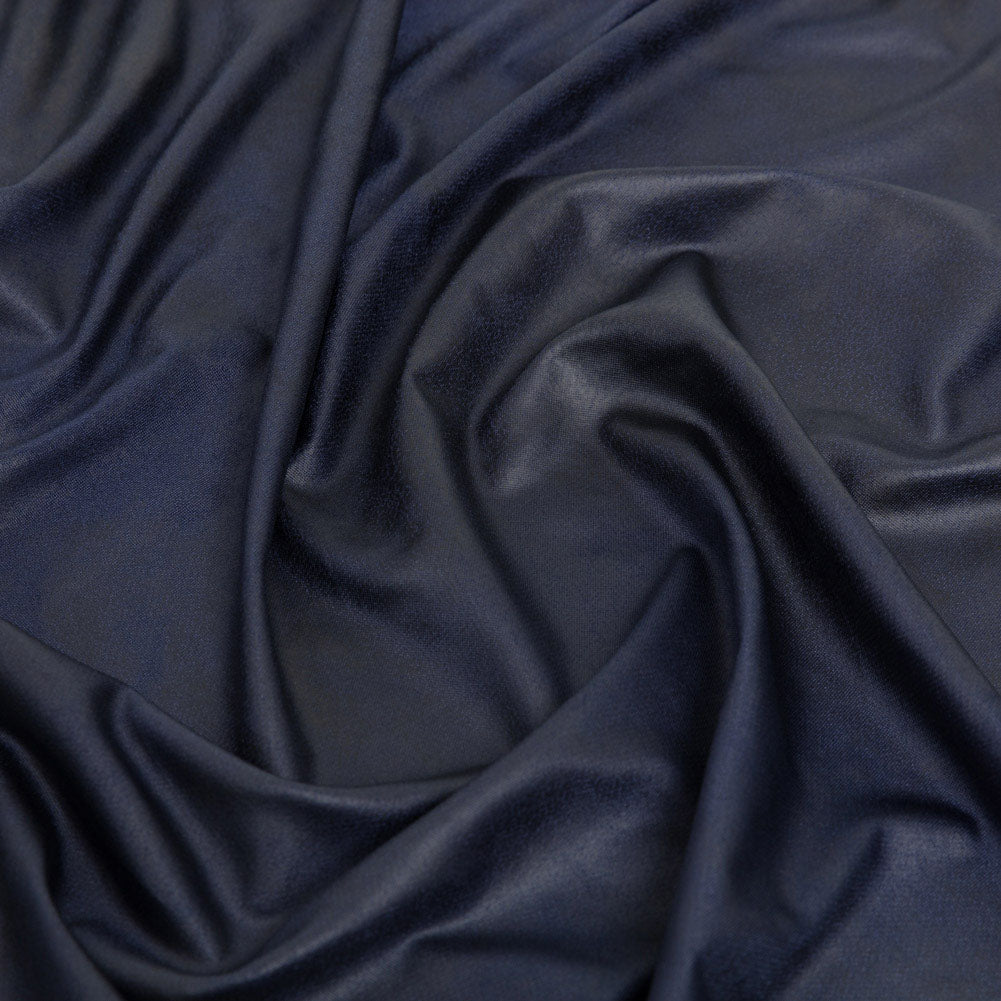 Faux Leather Foil Stretch Polyester Knit - Navy Cloud Textured - Vanessa Collection - Joann Fabrics
