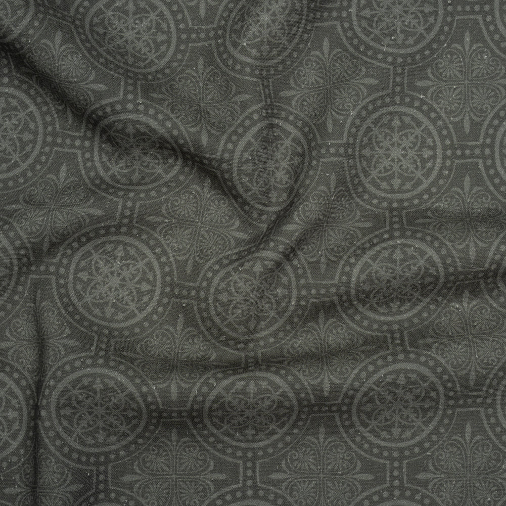 Linen and Rayon Woven Print - Gray Medallions - Mood Exclusive Gawain's Glory - Joann Fabrics