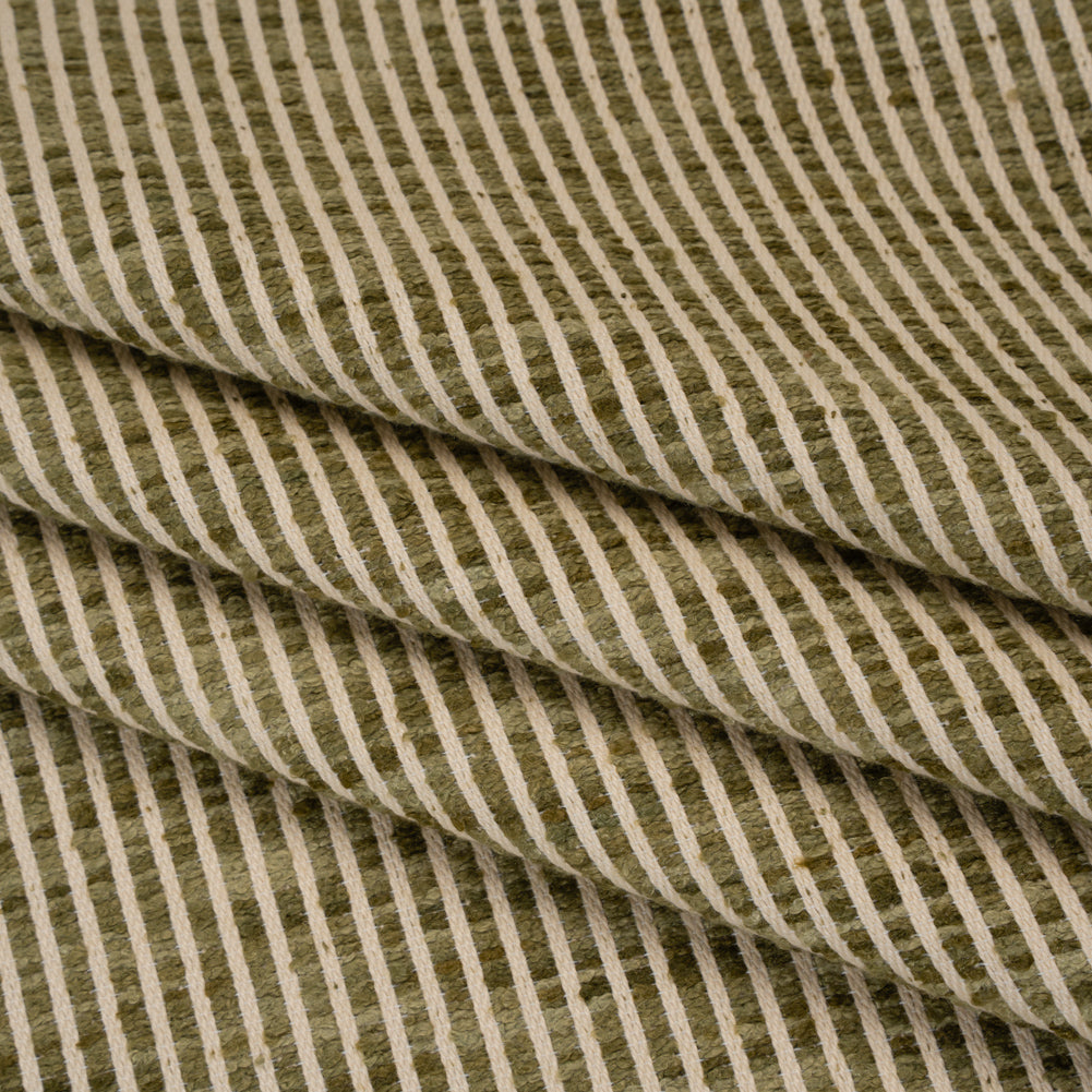Polyester Boucle Woven - Moss Stripes - British Imported - Joann Fabrics