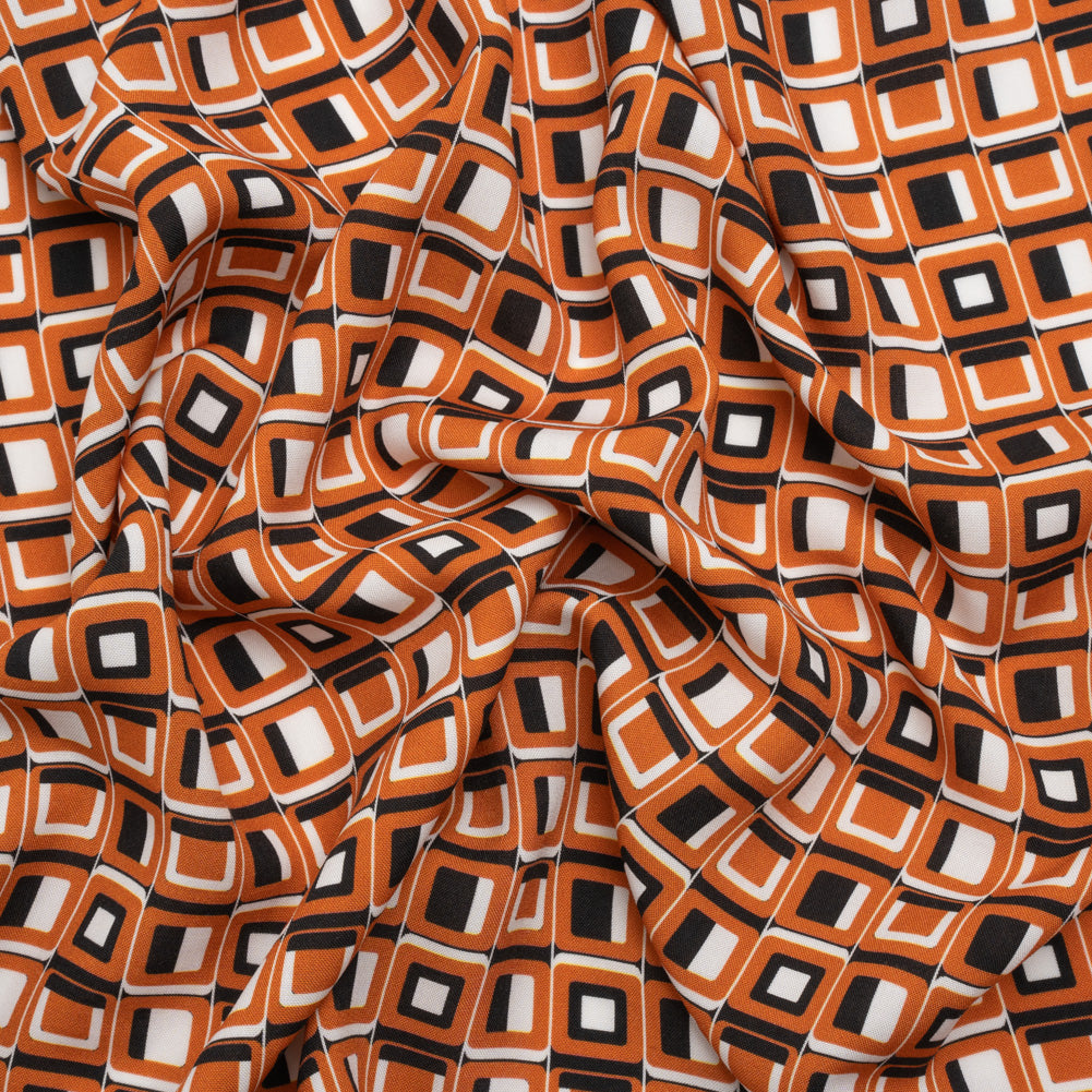 Mood Exclusive Orange Checkerboard Cadence Drapey Viscose Woven - Joann Fabrics