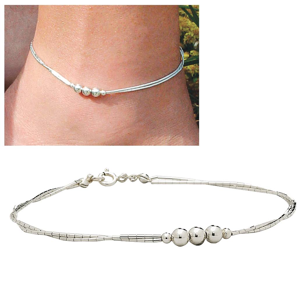 Sterling Silver Double Strand Anklet - Northstyle Catalog