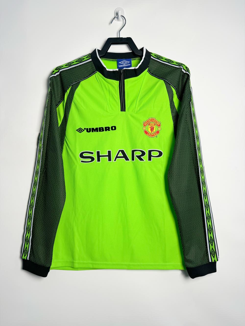 1998-1999 Retro Long Sleeve Manchester United Goalkeeper Football Shirt 1:1 Thai Quality