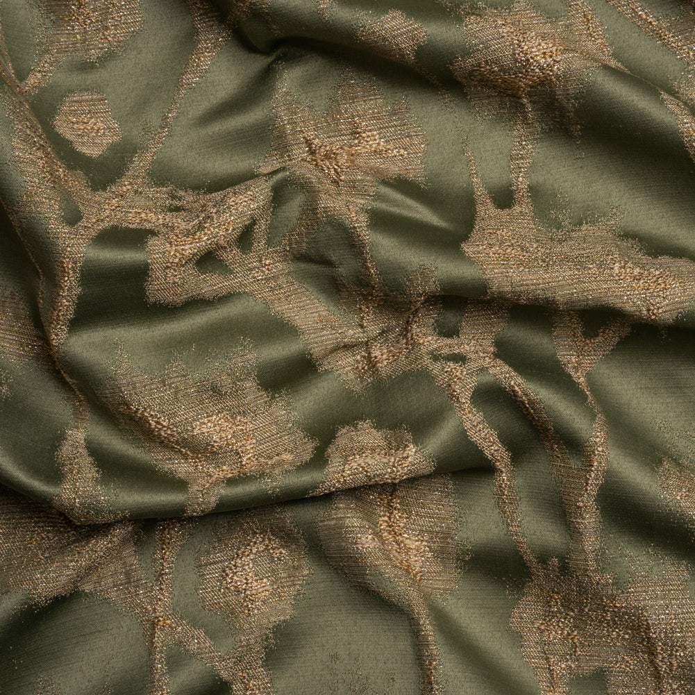Metallic Drapery Jacquard - Olive Blurred Branches - British Imported - Joann Fabrics