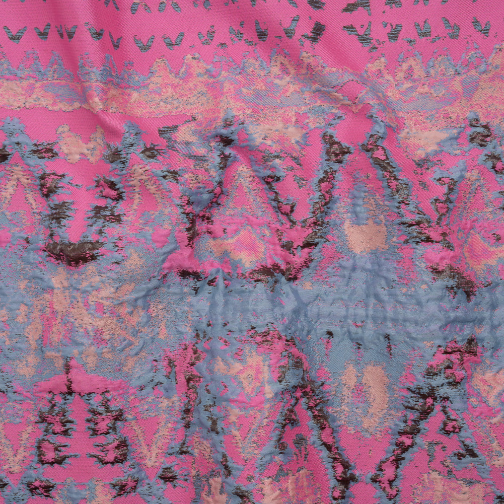 Metallic Luxury Brocade - Pink, Periwinkle and Peach Rorschach Stripes - Joann Fabrics