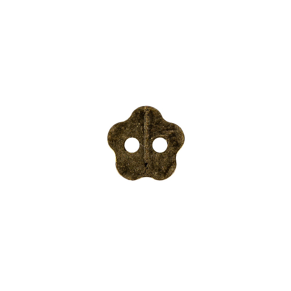 Light Bronze Nailshead Textured 2-Hole Metal Flower Button - 17L/10.5mm - Joann Fabrics