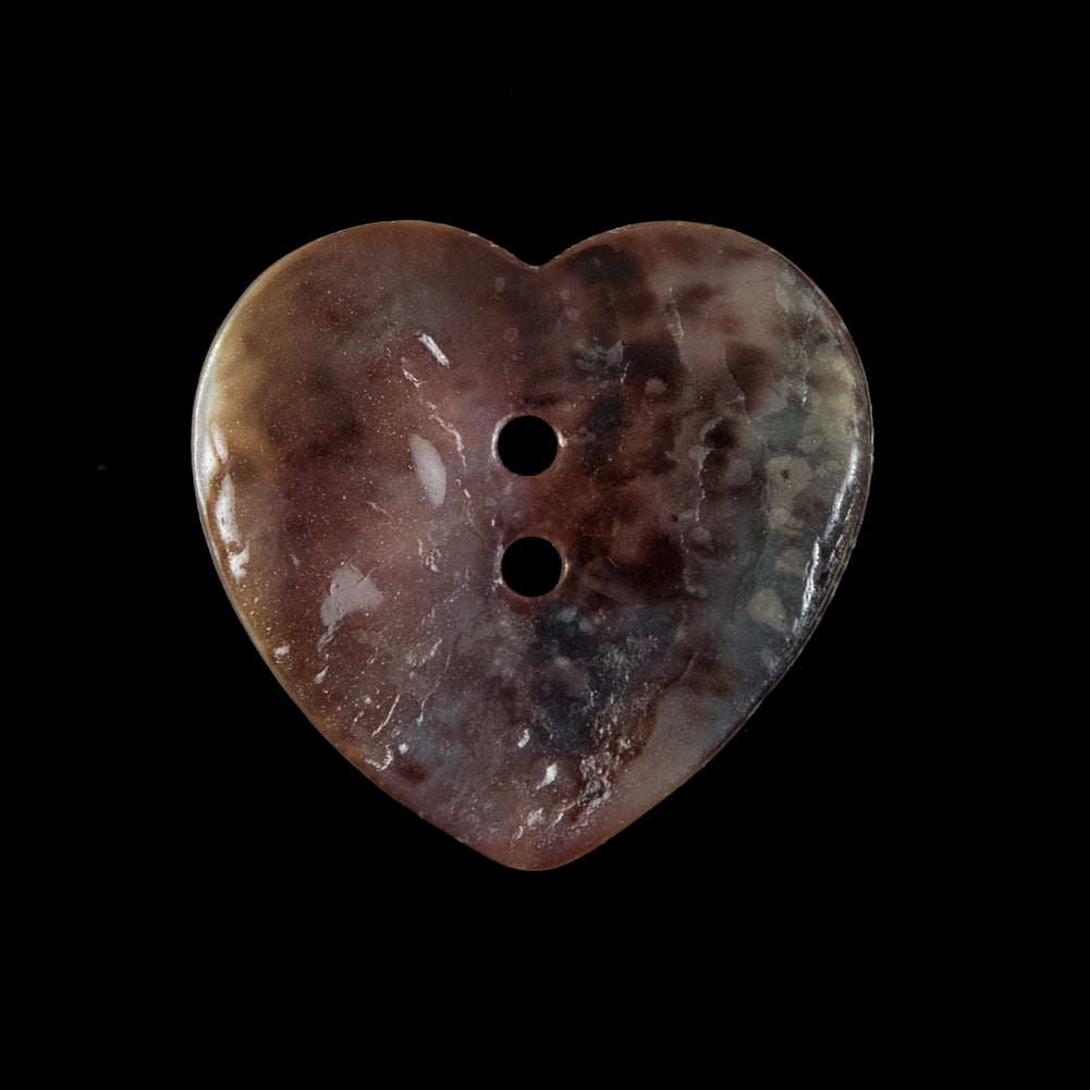 Italian Iridescent Heart-Shaped Shell Button - 40L/25.5mm - Joann Fabrics