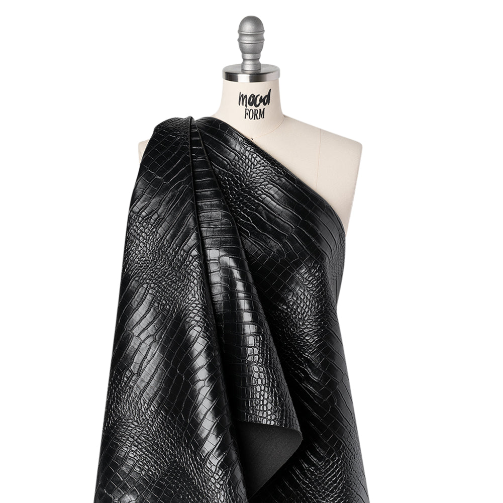 Crocodile Faux Leather Vinyl - Black - Kristin Collection - Joann Fabrics