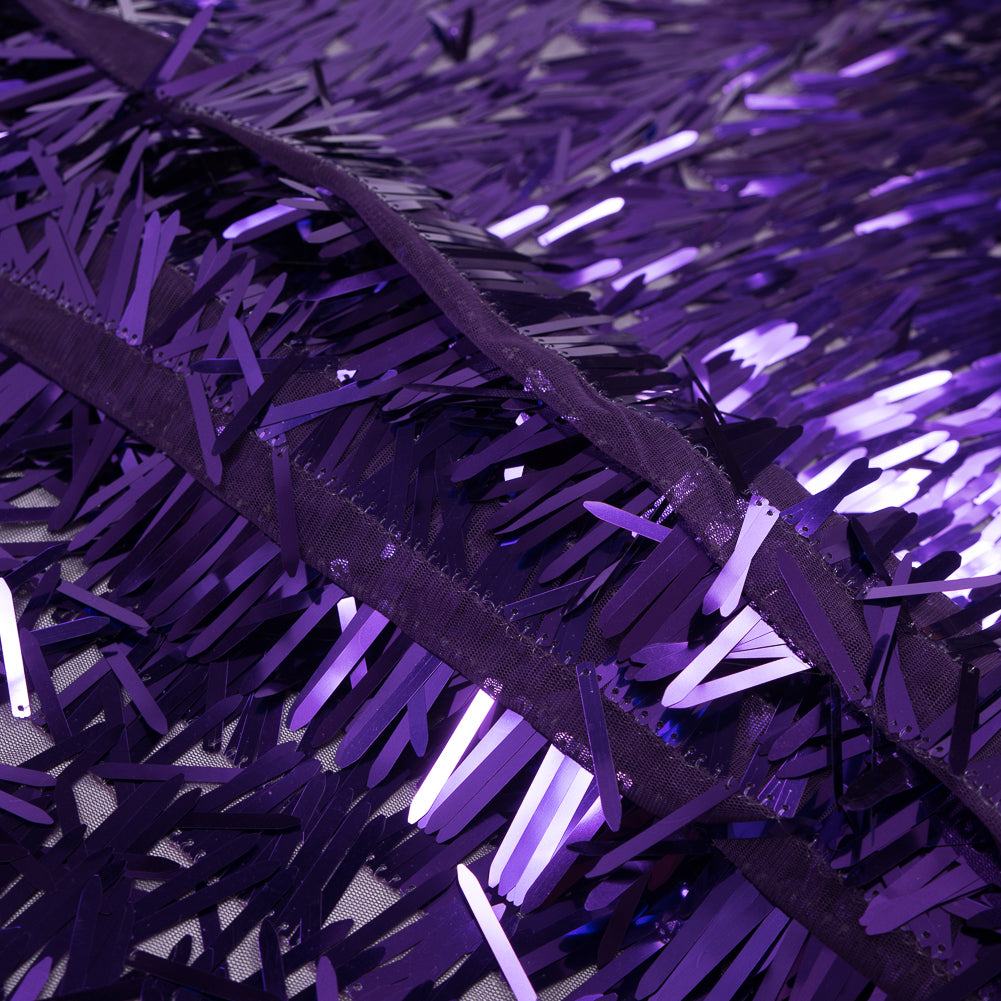 Soft Tulle with Fringe Sequins - Shiny Purple - Phryne Collection - Joann Fabrics