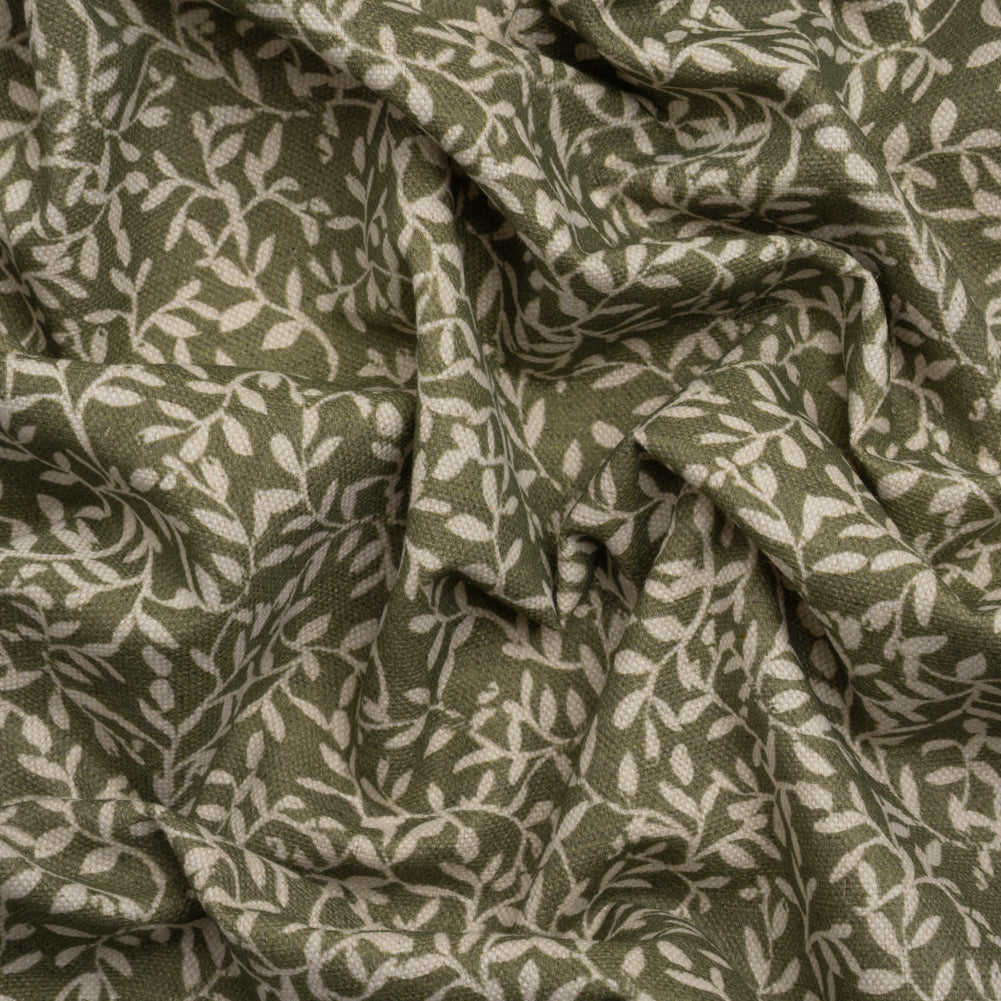 Brushed Cotton and Linen Canvas - Oregano Little Vines - British Imported - Joann Fabrics