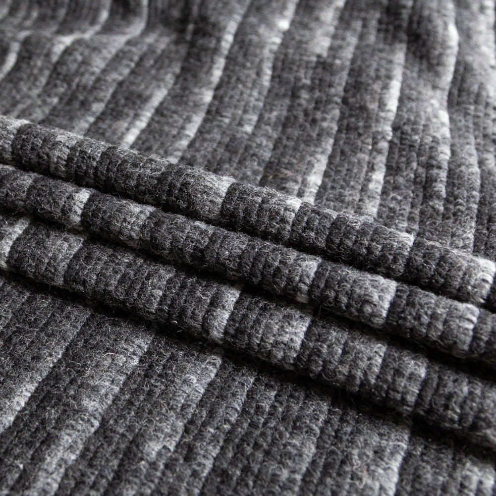Italian Black and Gray Striped Wool Knit - Joann Fabrics