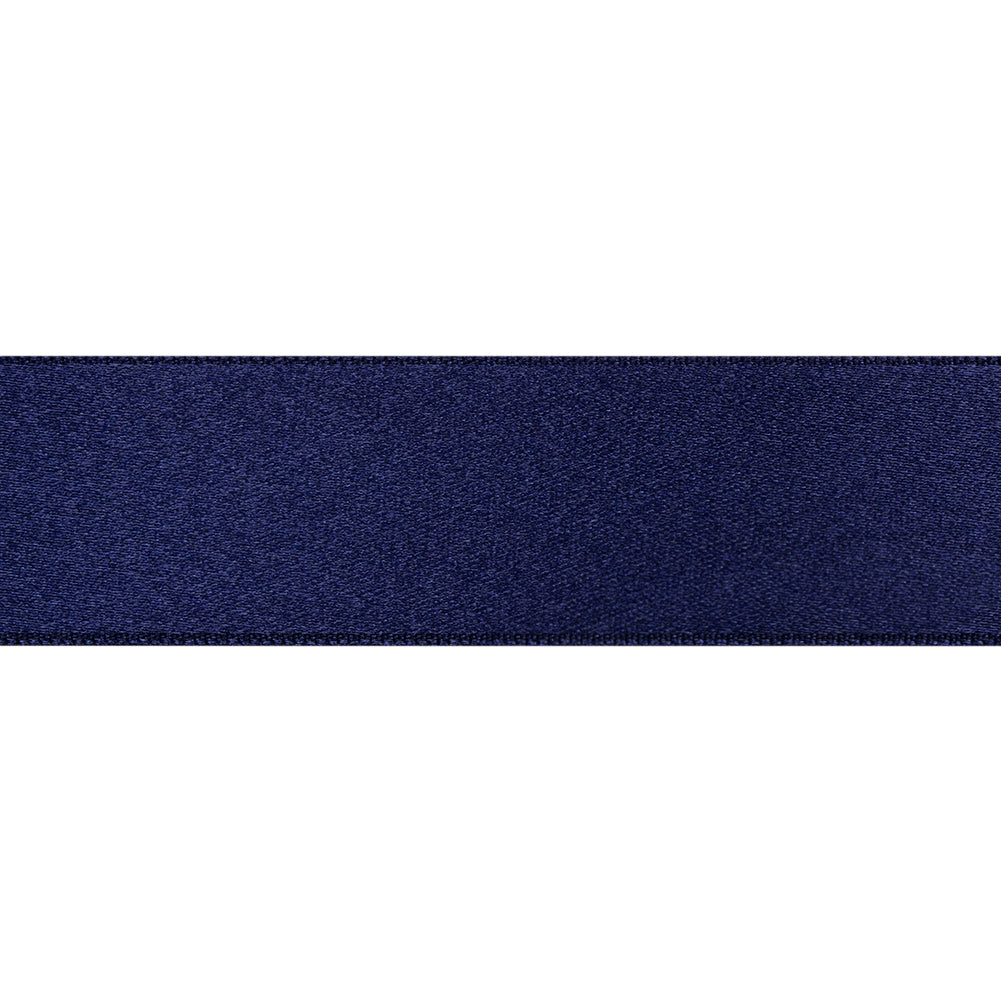 Deep Navy Double Face French Satin Ribbon - 1