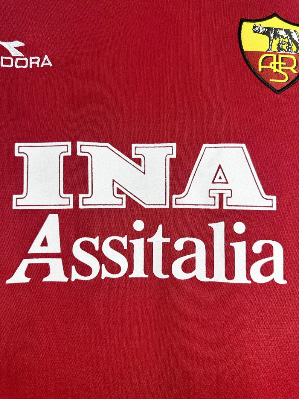 1998-1999 Retro Long Sleeve Roma Home Soccer Jersey 1:1 Thai Quality