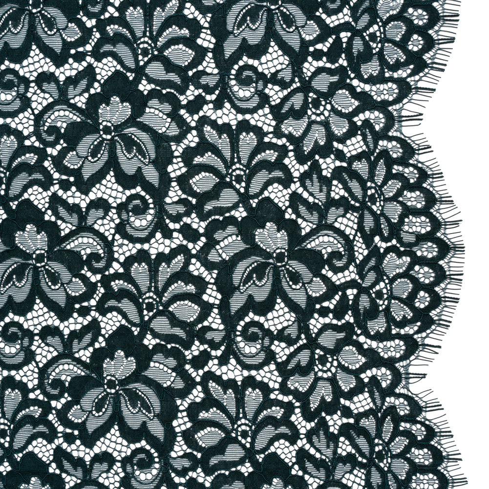 Corded Lace Panel with Petal Scalloped And Fringed Edges - Teal Floral - Joann Fabrics