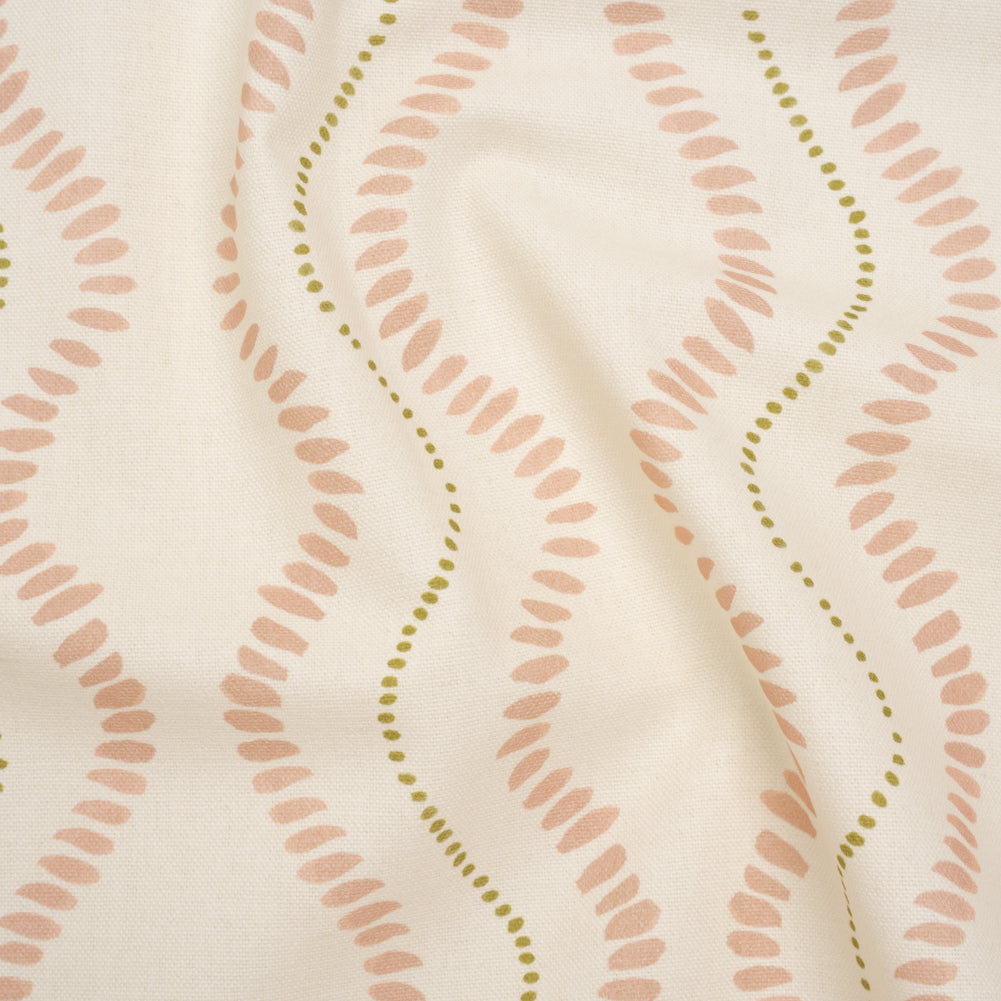 Cotton and Linen Canvas Print - Blossom Waves of Petal and Dots - British Imported - Joann Fabrics