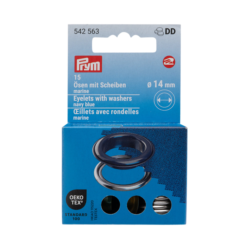 Prym Eyelets with Washers - Navy Blue 14mm - 15pc - Joann Fabrics