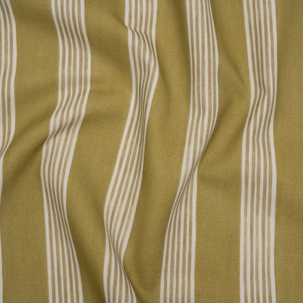 Brushed Cotton and Linen Canvas - Olive Stripes - British Imported - Joann Fabrics