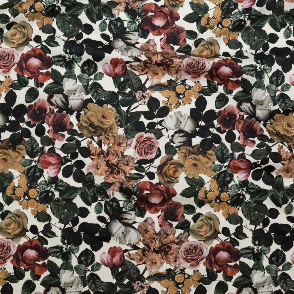 Stretch Cotton Sateen - White and Green Floral - Ethereal Verdure Print - Mood Exclusive Serengeti Collection - Joann Fabrics