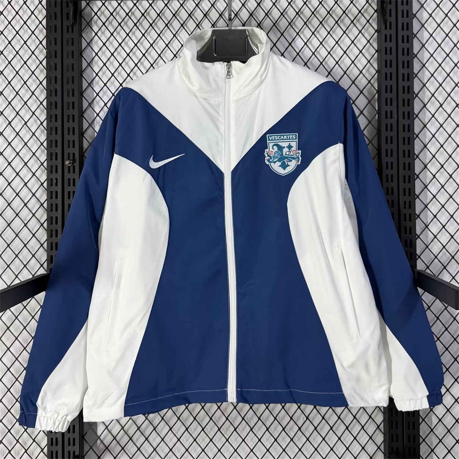 England 2026 Retro Style Windbreaker Jacket - Blue And White - UnitedFutballJersey