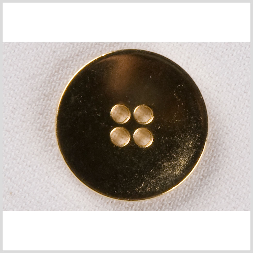 Metal 4-Hole Button - 36L/23mm - Flat Shiny Gold - Joann Fabrics