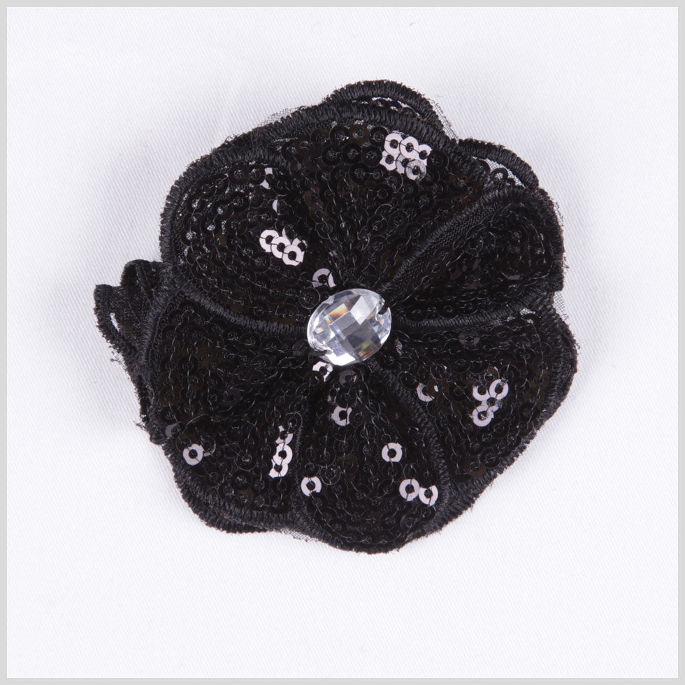 Black Sequin Flower Brooch - Joann Fabrics