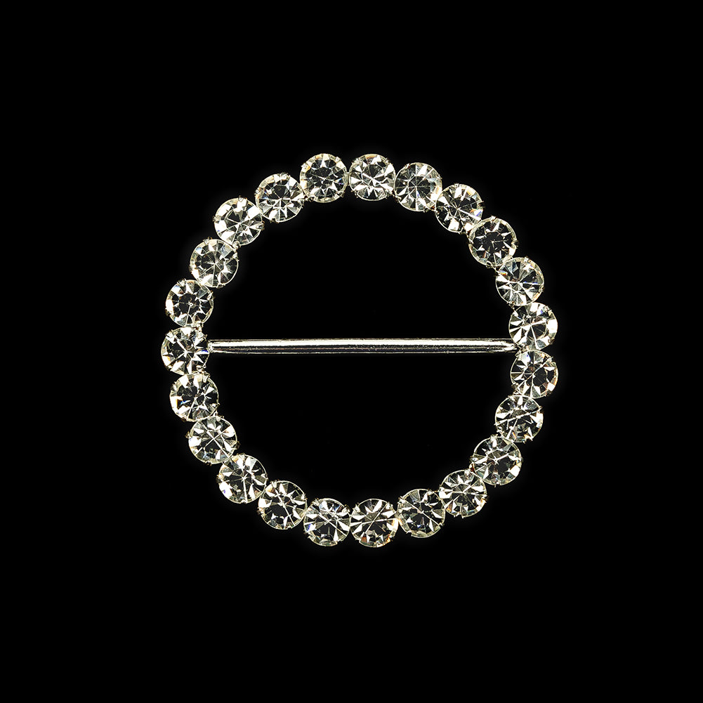 Vintage Czech Crystal Rhinestones and Silver Metal Slider - 2.875