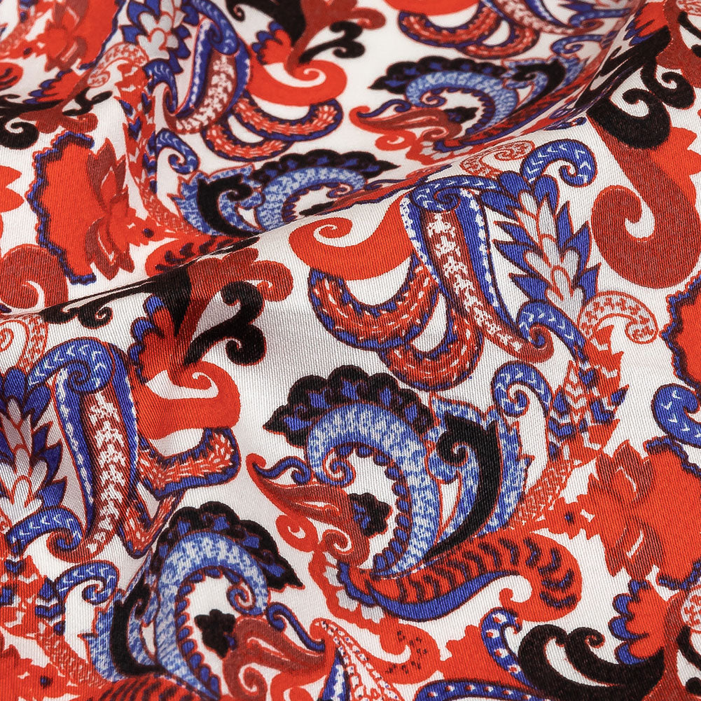 Red, White and Blue Paisley Cotton Sateen - Joann Fabrics