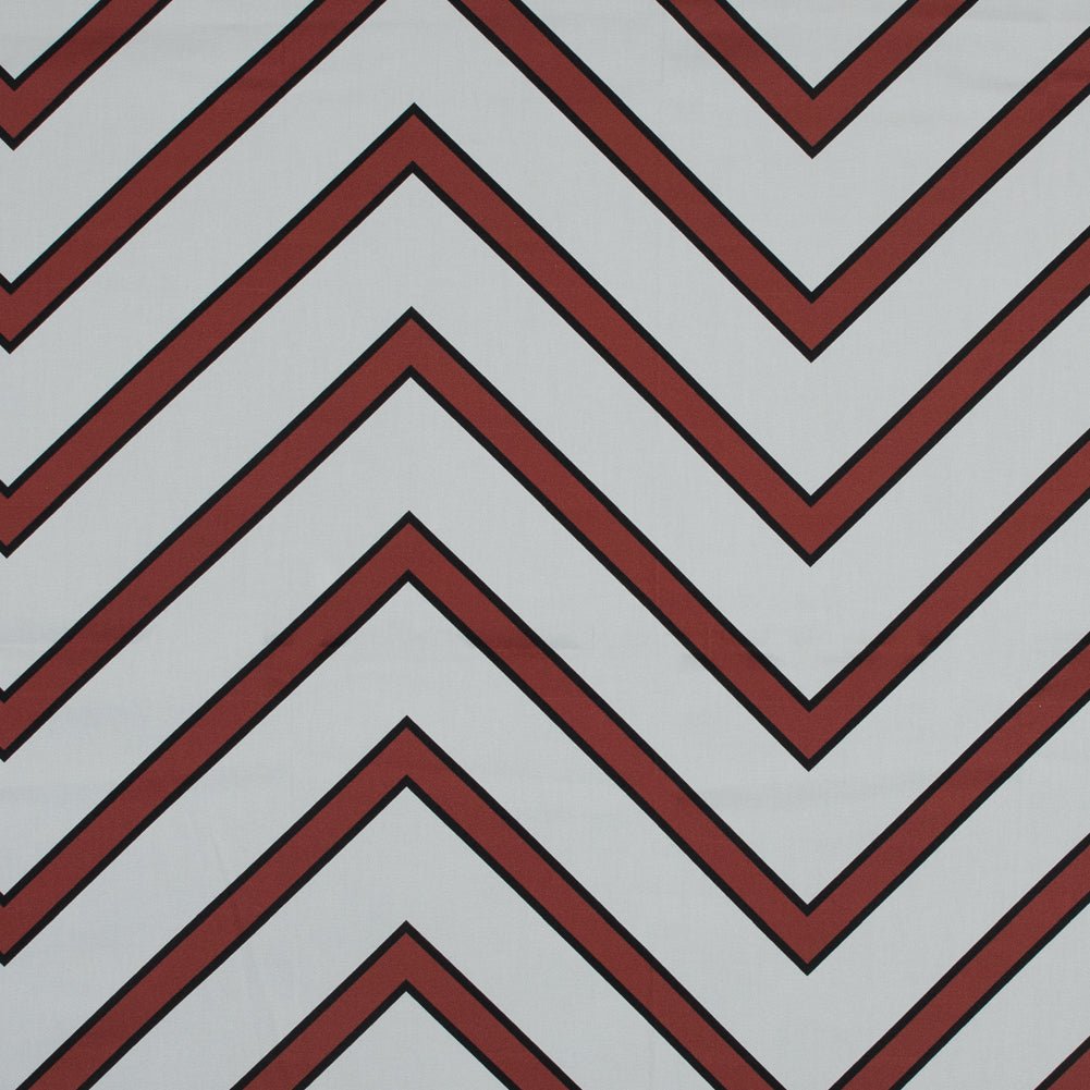 Stretch Cotton Sateen - Coral Red Chevrons - Hele Zig-Zag Print - Mood Exclusive Aloha Collection - Joann Fabrics