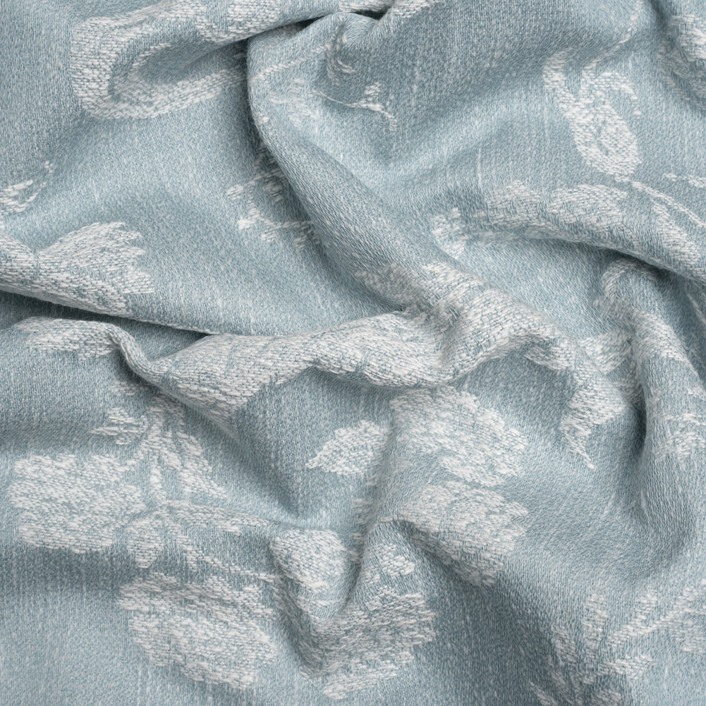 Polyester and Cotton Jacquard - Pale Seaspray Scrolls and Leaves - British Imported - Joann Fabrics