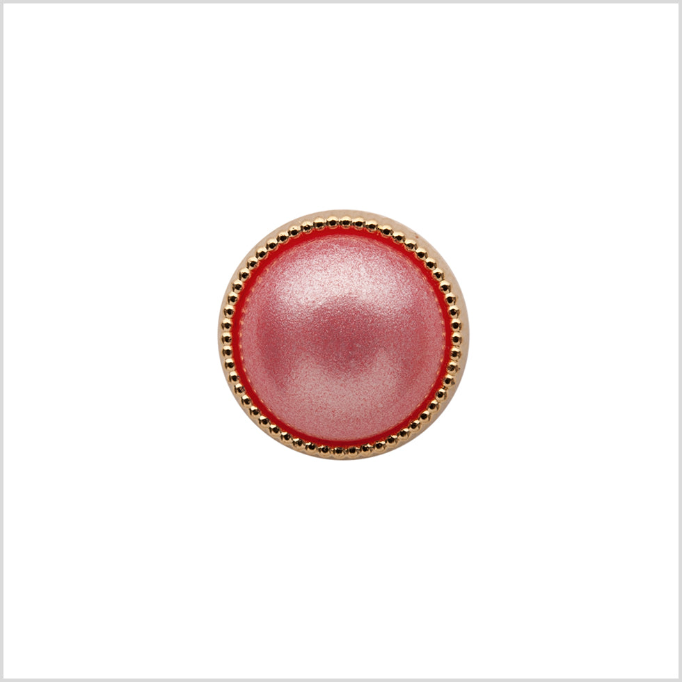 Italian Pink and Gold Edged Shank Back Button - 20L/12.5mm - Joann Fabrics